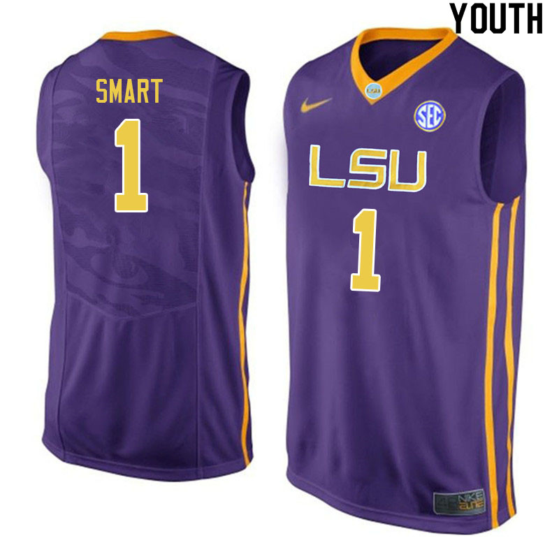Youth #1 Javonte Smart LSU Tigers College Basketball Jerseys Sale-Purple - Click Image to Close